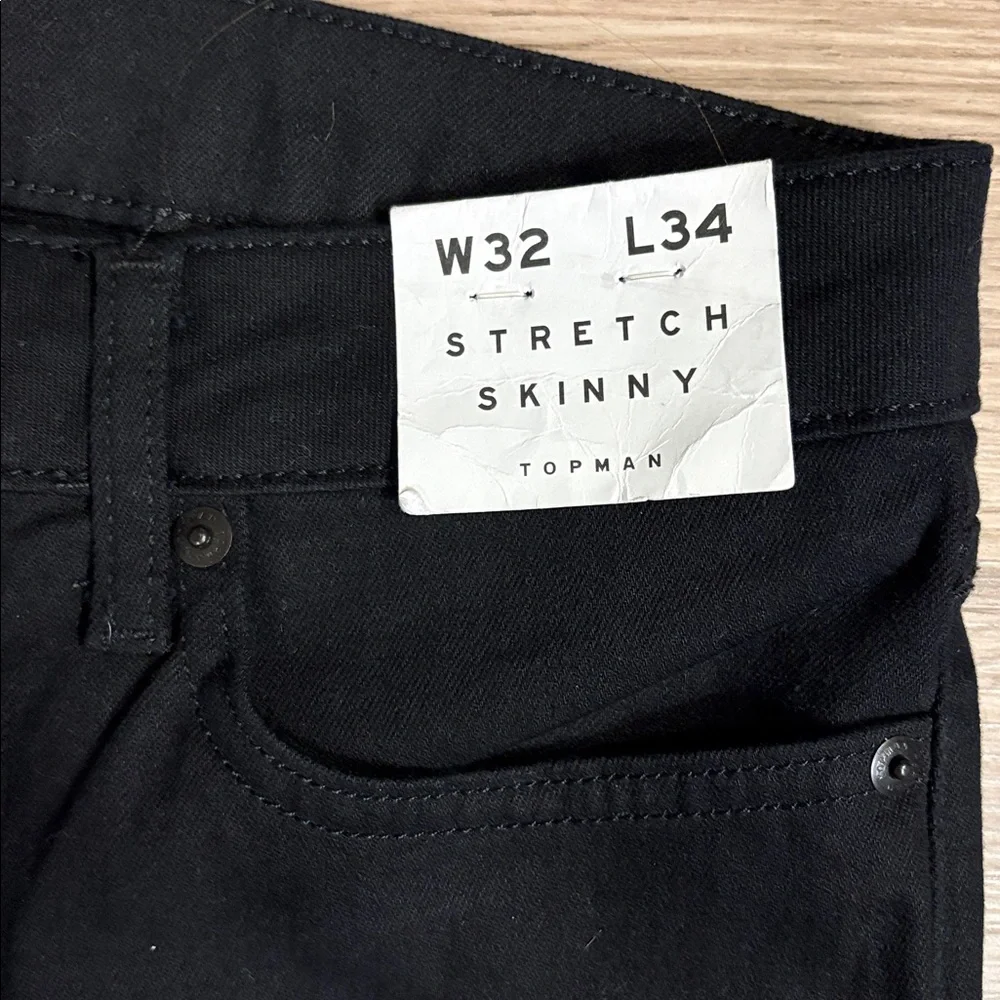 Topman Men's Black Stretch Skinny Jeans 32x34